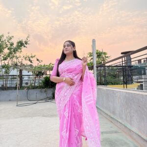 Pink Blossom Premium Saree 🌸