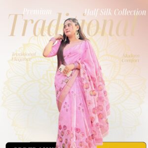 Royal Pink Soft Silk Saree 🌸